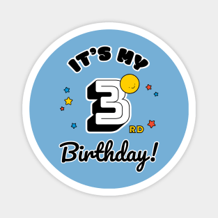 Three Year Old Birthday - Happy Birthday - Birthday Party Magnet